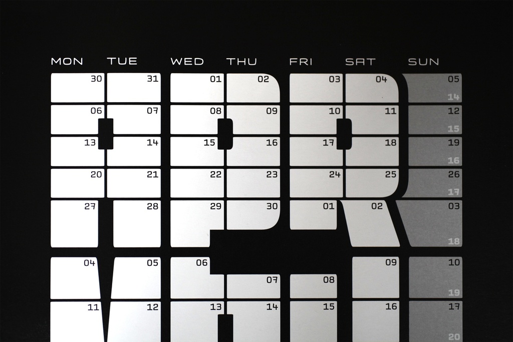 DJ DSL Kalender Typographisches Kalendarium 2026