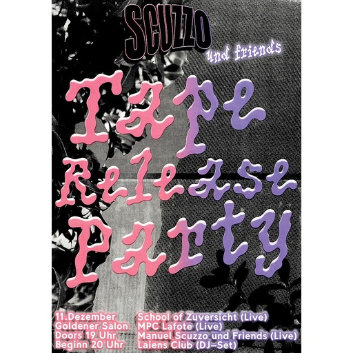 [HP007013] Siebdruck dreifarbig Scuzzo Tape Release Party