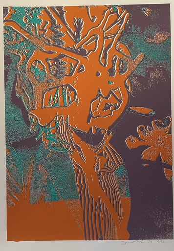 [PR/04108] Siebdruck zweifarbig Florale Reziprozitäten II